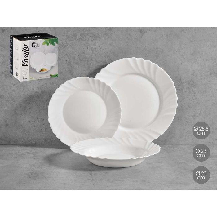 Set Vajilla Relieve Opal 18Pzs Vivalto 26CM (2 Unidades) Set Vajilla Relieve Opal 18Pzs Vivalto 26CM (2 Unidades)