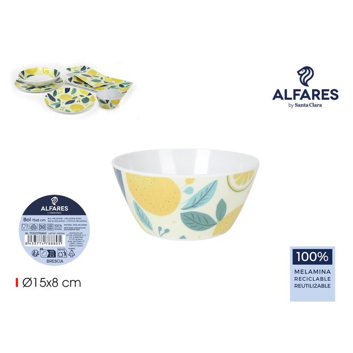 Inde Bol Brescia de Melamina Brillo 14.5 cm Ancho x 7 cm Alto (24 Unidades)