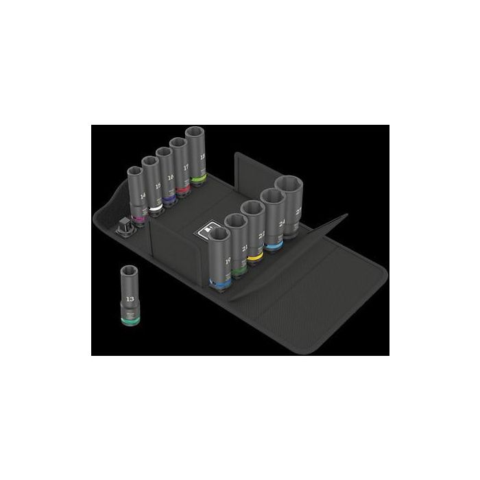 Wera 05004841001 8790 C Impaktor Deep Set 1 Juego de llaves de impacto 11 piezas 1/2" Métrico Negro (13-27 mm) 1