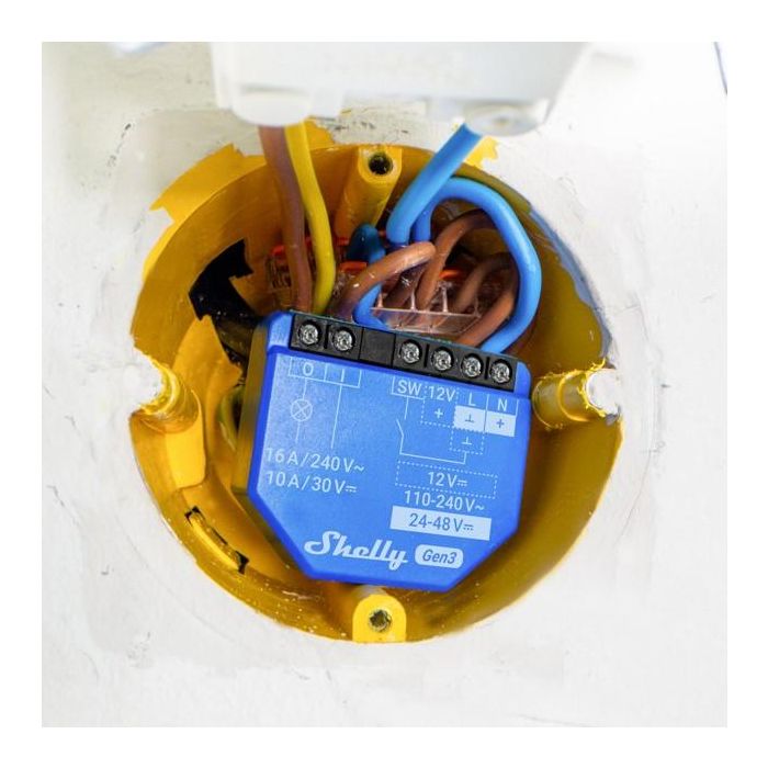 Shelly 1 Gen3 Relé Interruptor Inteligente 16A WLAN BT para Hogar Conectado, Compatible Alexa y Google Assistant 3
