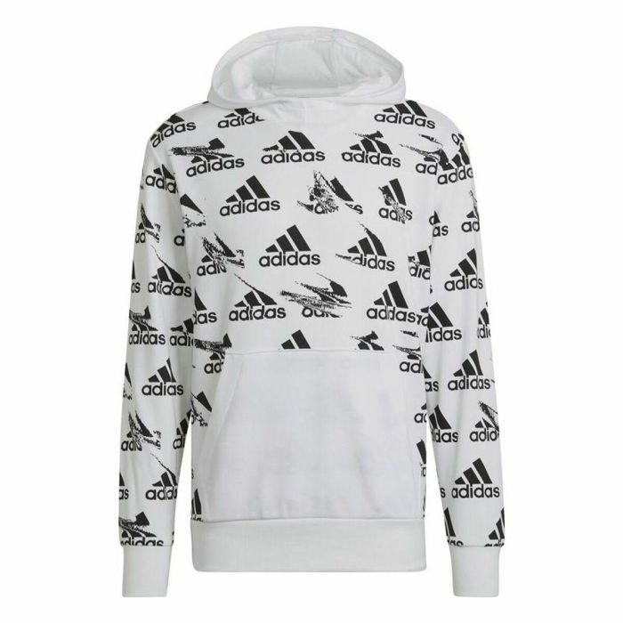 Sudadera con Capucha Hombre Adidas Essentials Brandlove Blanco Sudadera con Capucha Hombre Adidas Essentials Brandlove Blanco