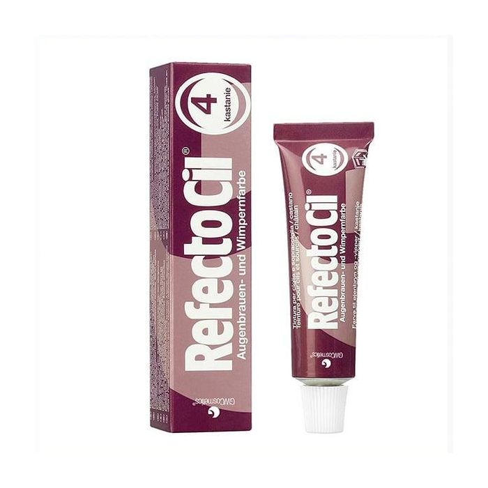 Refectocil Tinte Profesional para Cejas y Pestañas Castaño #4 (15ml) – Cubre Canas, Larga Duración hasta 6 Semanas, Resistente Agua