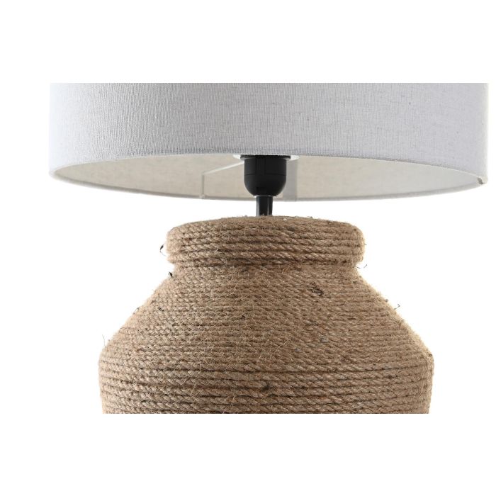 DKD Home Decor Lampara Sobremesa Cottage Marron Beige 38 x 59 x 38 cm Gres Lino 2