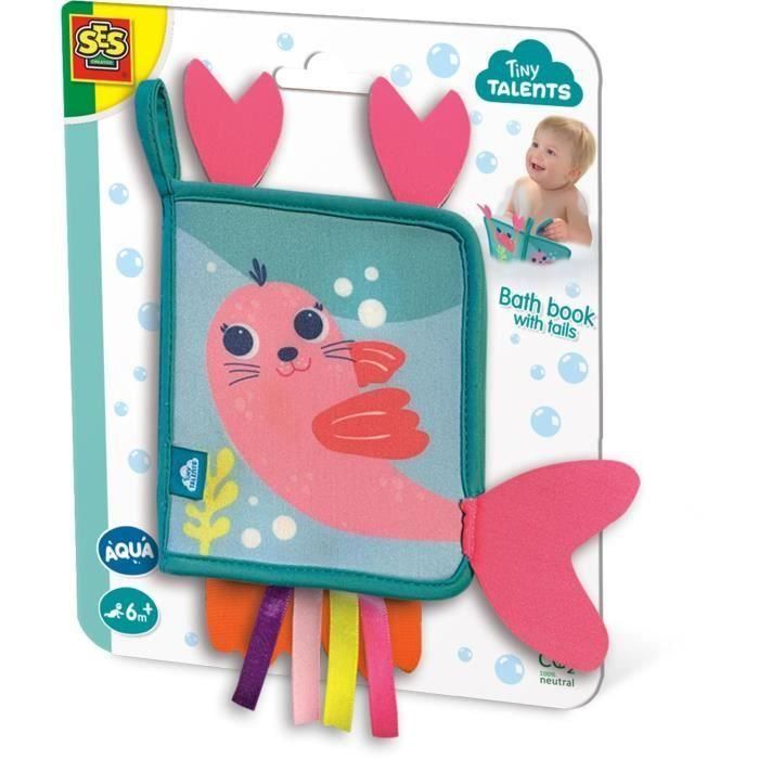 Ses Creative Libro de Baño con Colas de Animales Divertidos, Neopreno Ultraresistente, Impermeable, Ideal para Bebés +6 meses