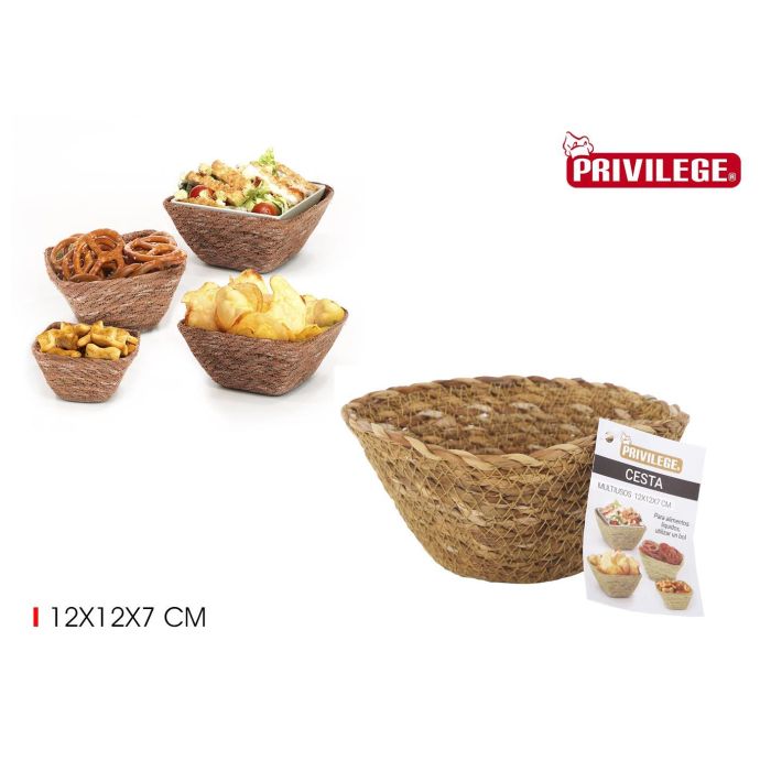 Cesta de Seagrass cuadrada 12x12x7 cm - Privilege (24 Unidades) Cesta de Seagrass cuadrada 12x12x7 cm - Privilege (24 Unidades)