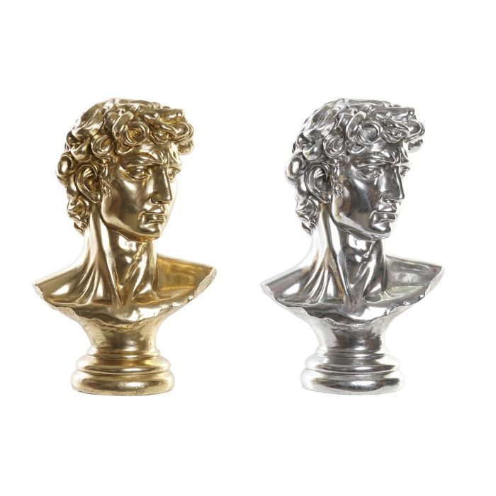 DKD Home Decor Figura Neoclásico Dorado Plateado Resina Busto Clásico 24.5 x 17.5 x 36 cm (2 Unidades) DKD Home Decor Figura Neoclásico Dorado Plateado Resina Busto Clásico 24.5 x 17.5 x 36 cm (2 Unidades)