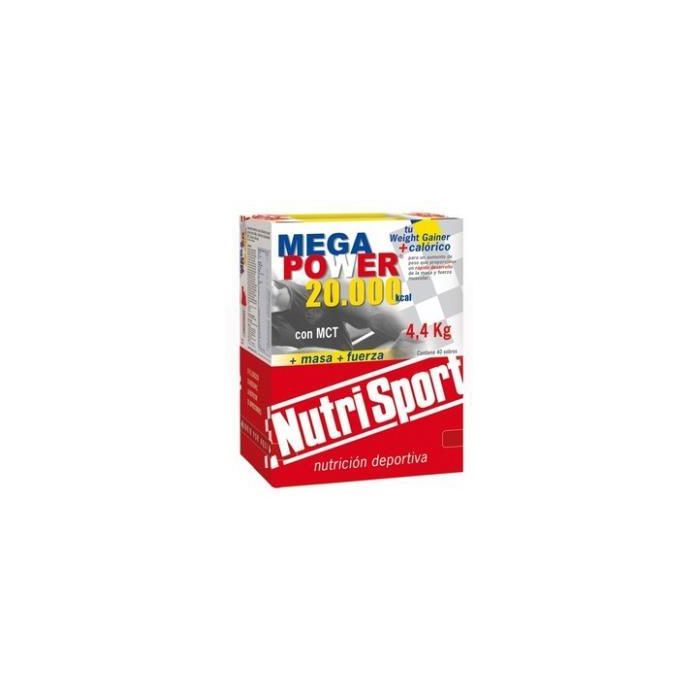 NUTRISPORT Megapower 20.000 Ganador de Masa y Potencia Muscular Sabor Chocolate 40 Sobres