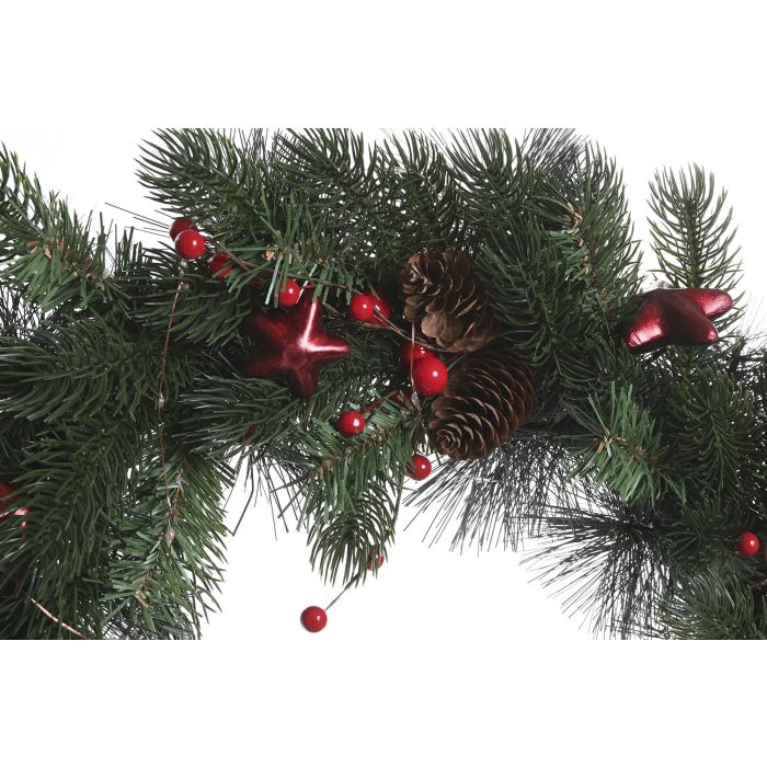 Corona Navidad Tradicional DKD Home Decor Verde Rojo 15 x 60 x 60 cm (2 Unidades) 2