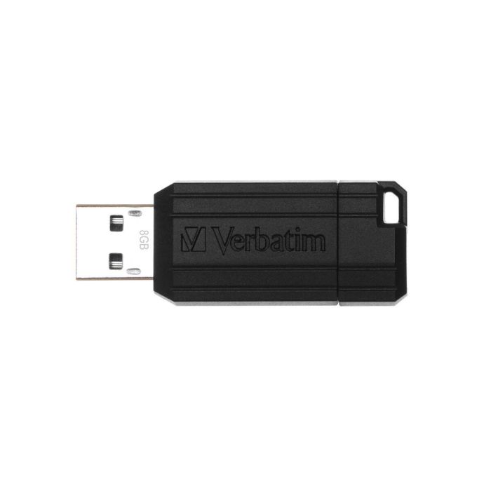 Verbatim PinStripe 8 GB Memoria USB 2.0 Negra, Diseño Compacto Deslizante Push-Pull, Conector Protegido, Ideal para Almacenamiento Portátil de Datos 1 Verbatim PinStripe 8 GB Memoria USB 2.0 Negra, Diseño Compacto Deslizante Push-Pull, Conector Protegido, Ideal para Almacenamiento Portátil de Datos 1