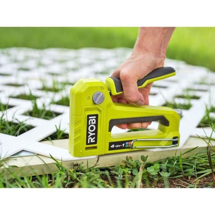 Grapadora clavadora 4 en 1 - RYOBI - Grapa T50 y T25 hasta 14 mm, grapa JT21 hasta 10 mm, punta 18G hasta 15,8 mm 2 Grapadora clavadora 4 en 1 - RYOBI - Grapa T50 y T25 hasta 14 mm, grapa JT21 hasta 10 mm, punta 18G hasta 15,8 mm 2