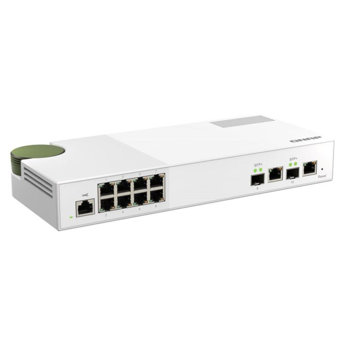 Qnap QSW-M2108R-2C Conmutador Gestionado, 8 Puertos 2.5GbE RJ-45, 2 Puertos Combo 10GbE SFP+/RJ-45, Desktop/Rack 1U, 80 Gbps, IEEE 802.3bz/bn