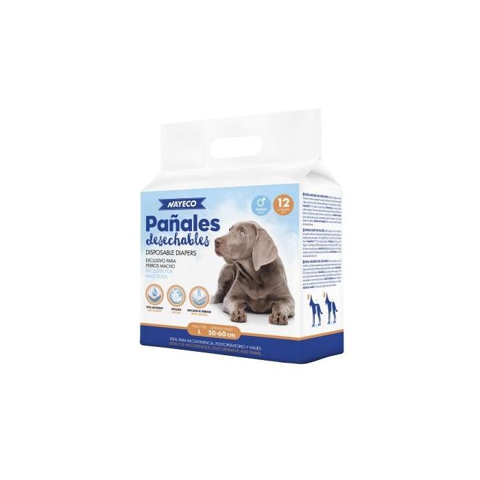 Nayeco Pañal Para Perro Macho Talla: L - 50-60 cm 12Ud 2