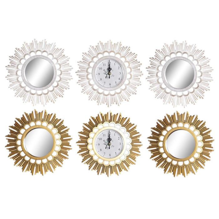 Reloj Urban DKD Home Decor Blanco Dorado 2.5 x 25 x 25 cm Set de 3 (2 Unidades) Reloj Urban DKD Home Decor Blanco Dorado 2.5 x 25 x 25 cm Set de 3 (2 Unidades)