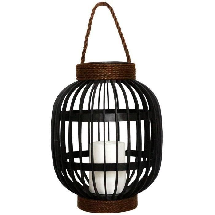 Farol solar decorativo - LUMISKY - FIDJY - Al. 30 cm - Mango de cuerda efecto vela - LED blanco cálido Farol solar decorativo - LUMISKY - FIDJY - Al. 30 cm - Mango de cuerda efecto vela - LED blanco cálido