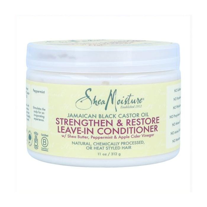 Shea Moisture Acondicionador Sin Enjuague Jamaican Black Castor Oil 312G/11Oz - Repara, Suaviza y Controla el Frizz