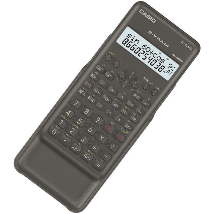 Casio Calculadora Cientifica Negra 12 Y 10+2 Dígitos 240 Funciones Fx-82Ms-2