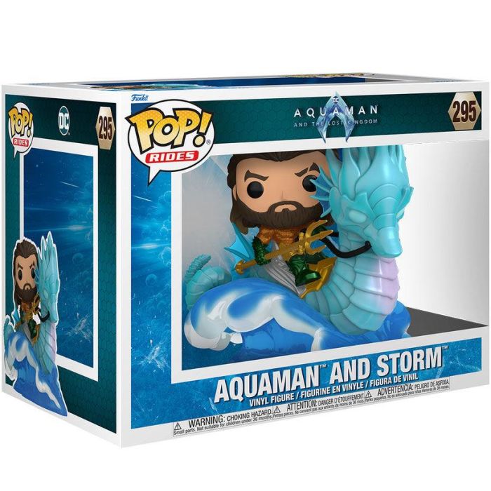 Funko Pop Ride Deluxe DC Comics Aquaman y Storm de la película Aquaman y El Reino Perdido - Figura de Vinilo