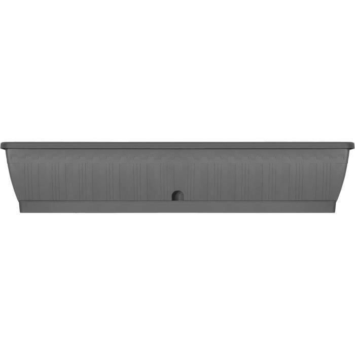 Garden ID 08200739 Jardinera Terraflor Antracita 100 cm con Reserva de Agua, 100% Reciclada y Reciclable, Alta Durabilidad y Gran Volumen