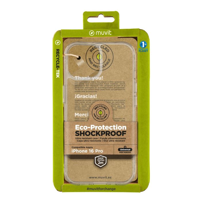 Muvit Funda Shockproof 2M para Apple iPhone - Protección contra caídas, material reciclado 0 Muvit Funda Shockproof 2M para Apple iPhone - Protección contra caídas, material reciclado 0