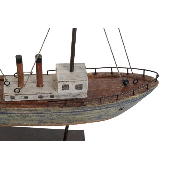 DKD Home Decor Figura Decorativa de Barco Estilo Antique Multicolor fabricada en Madera y Metal con 41 cm de Alto, 37.5 cm de Ancho y 8.5 cm de Largo 1