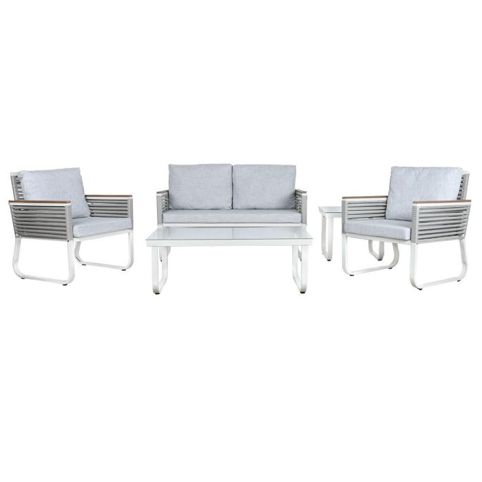 Sofa DKD Home Decor Blanco Blanco 69 x 79 x 128 cm Set de 5 2