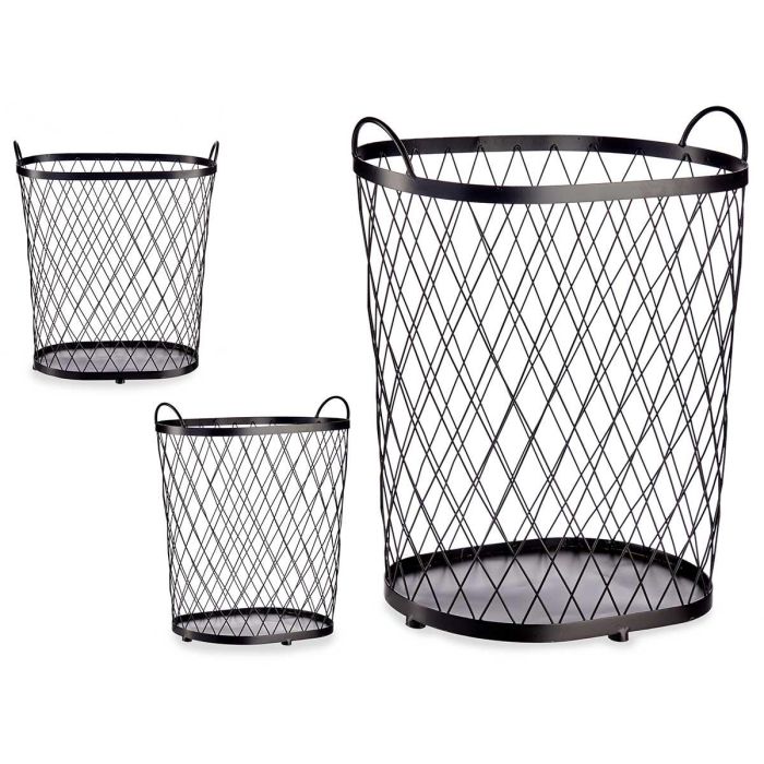 Giftdecor Cesto Metálico Negro con Asas 31x54x46 cm (4 Unidades) Giftdecor Cesto Metálico Negro con Asas 31x54x46 cm (4 Unidades)