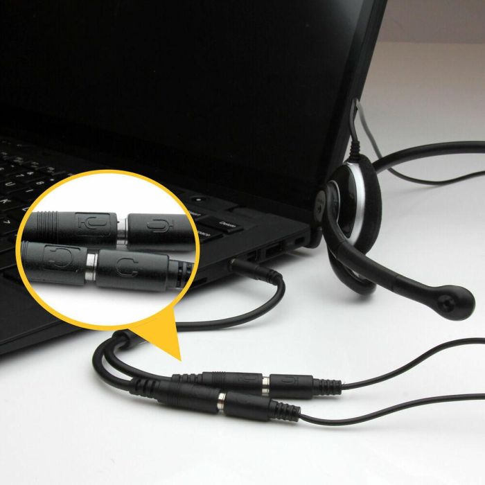 Adaptador Audio Jack Startech MUYHSMFF Negro 0,2 m 1 Adaptador Audio Jack Startech MUYHSMFF Negro 0,2 m 1