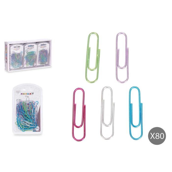 Set 60 Clips Metalizados Med Pincello 3X11CM (24 Unidades) Set 60 Clips Metalizados Med Pincello 3X11CM (24 Unidades)