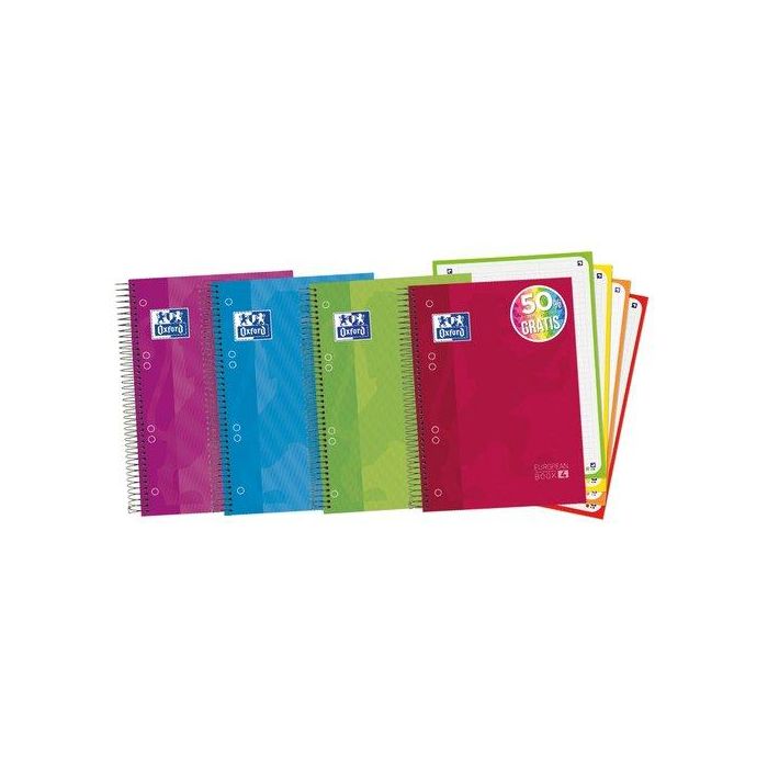 Oxford Bloc Espiral Tapa Extradura Optik Paper Microperforado DIN A5 120 Hojas Cuadros 5 mm 90g