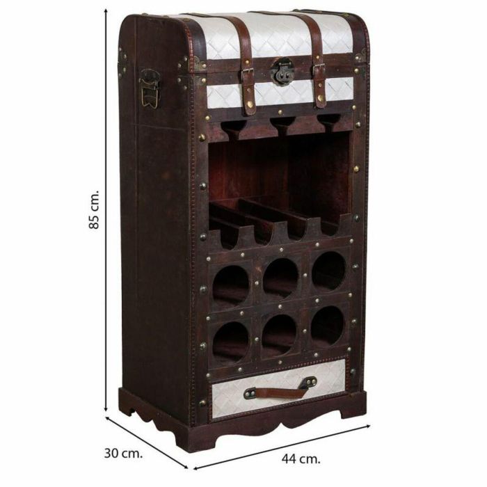 Botellero Alexandra House Living Marrón PVC Madera Metal Tela 30 x 85 x 44 cm Baúl 5