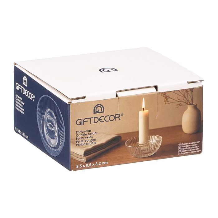 Giftdecor Portavela de Cristal, Cuenco Transparente de Vidrio para Vela, Dimensiones 8.5x4x8.5 cm (Set de 24) Giftdecor Portavela de Cristal, Cuenco Transparente de Vidrio para Vela, Dimensiones 8.5x4x8.5 cm (Set de 24)