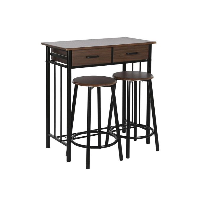 Mesa Basicos DKD Home Decor Negro Marron 50 x 84 x 80 cm Set de 3