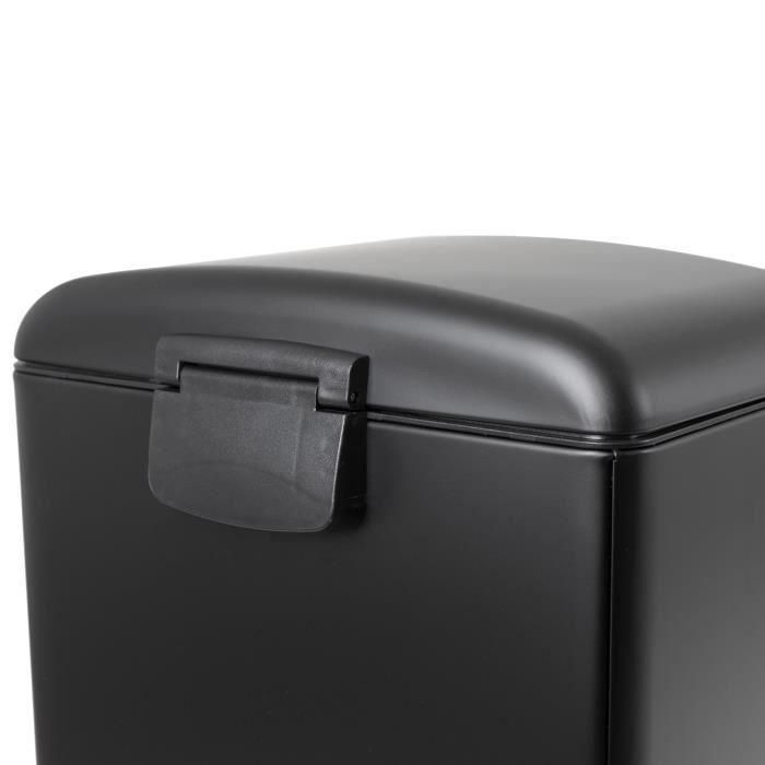 Kitchen Move GREENWICH Papelera con pedal para cocina 40L Acero Inoxidable Negro Mate Rectangular 2