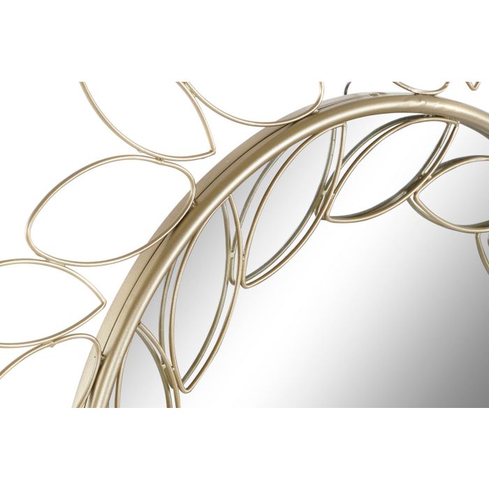 DKD Home Decor Espejo de Pared Cuadrado Glam con Marco de Metal Dorado 80x80 cm y 2 cm de Fondo 1