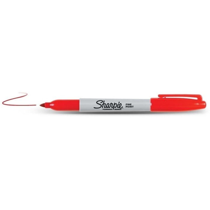 Sharpie Rotulador Permanente Punta Fina Rojo para Papel, Plástico, Metal. Secado Rápido, Resistente al Agua, Trazo 1 mm 3 Sharpie Rotulador Permanente Punta Fina Rojo para Papel, Plástico, Metal. Secado Rápido, Resistente al Agua, Trazo 1 mm 3