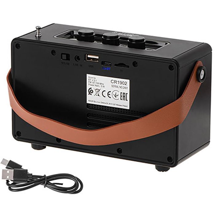 Radio fm recargable con bluetooth cr 1902 negra, 16 x 7 x 10,5 cm 3 Radio fm recargable con bluetooth cr 1902 negra, 16 x 7 x 10,5 cm 3