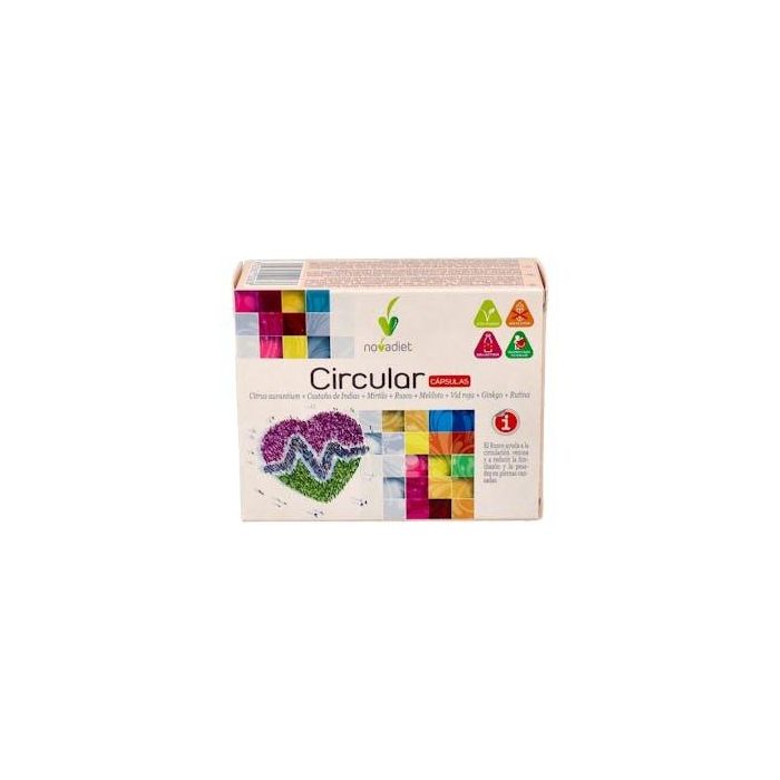 NOVADIET Circular Complemento Alimenticio para Piernas Cansadas y Circulación con Rusco 60 Cápsulas