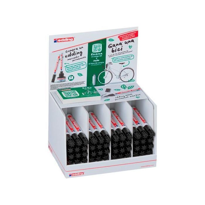 Edding Marcador Permanente 3000 Negro Expositor 48 Ud