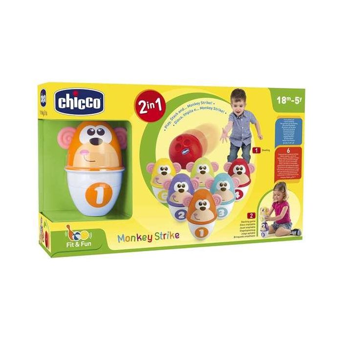 Chicco Juego de Bolos Animales con Pelota 11x15x9 cm Juguete Infantil 6