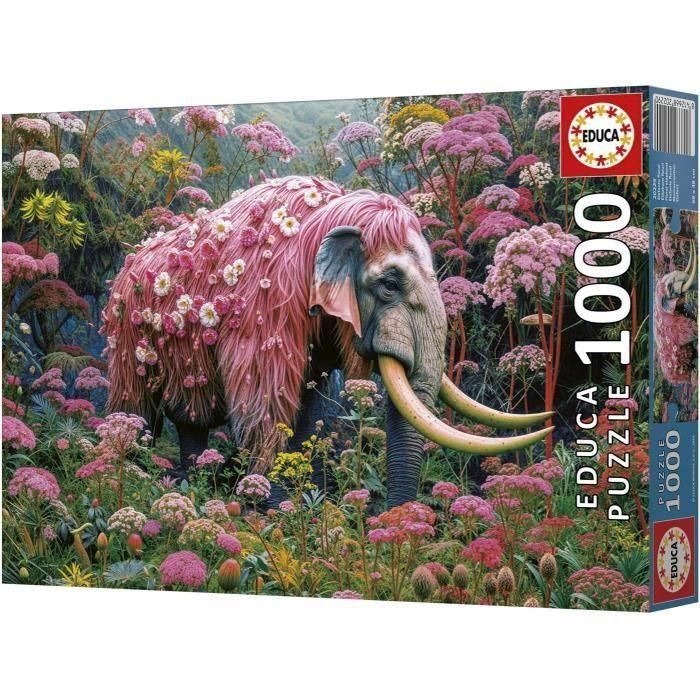 Educa Puzzle de 1000 piezas Elefante Floral con cola FIX PUZZLE® para adultos 2 Educa Puzzle de 1000 piezas Elefante Floral con cola FIX PUZZLE® para adultos 2