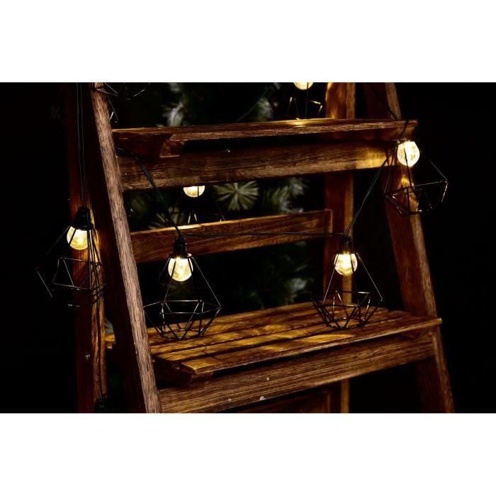 Lumi Jardin Guirnalda Solar LED Exterior Diamante Jaula Mily 10 Bombillas 3.8m, Resistente al Agua, con Encendido Automático y Modos 3
