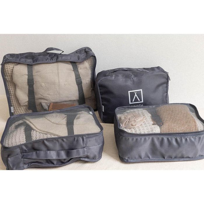 Numada Organizador de Maleta Gris Oscuro 8 Piezas Impermeable Multiusos Cremallera Doble Cursor Rejilla Visibilidad 9