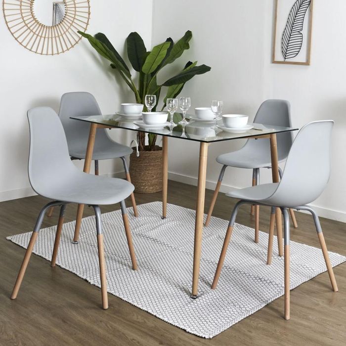 Home Deco Factory Silla Phenix Gris Claro Essentiel - Diseño Escandinavo, Polipropileno y Hierro 6