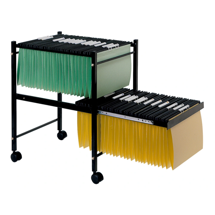 Q-connect Carrito para Carpetas Colgantes Folio con Ruedas y Bandeja Extraible Negro 450 x 650 x 540 mm 8