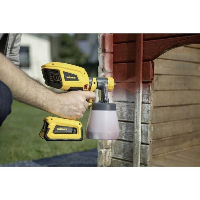 Wagner WAG1696707661381 Pistola de pintura Universal Sprayer W600 Flexio 18V, ajuste continuo 0-500 ml/min, 2 vasos y boquillas 1