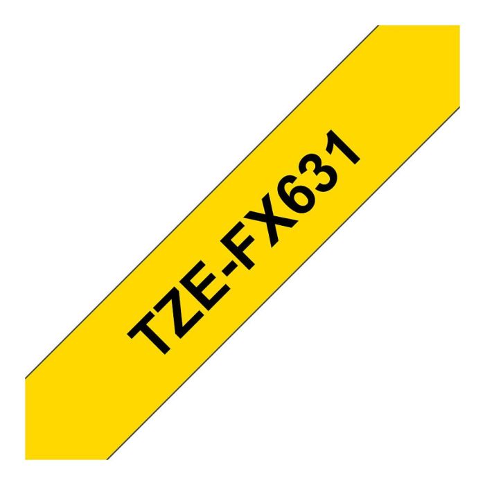 BROTHER Cinta laminada Amarillo / negro (Flexibles) 12mm BROTHER Cinta laminada Amarillo / negro (Flexibles) 12mm