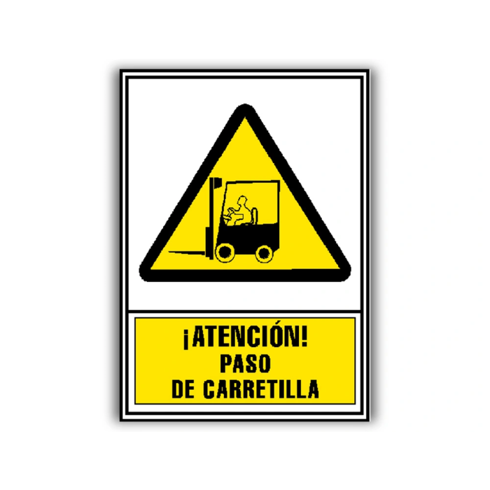 Archivo 2000 Pictograma Atencion Paso de Carretilla PVC Amarillo Luminiscente 210x297 mm 1