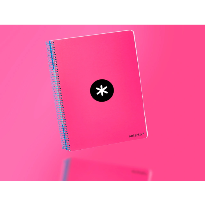 Antartik Cuaderno espiral A4 micro tapa dura 80h 100 gr cuadro 5mm rosa fluor 10