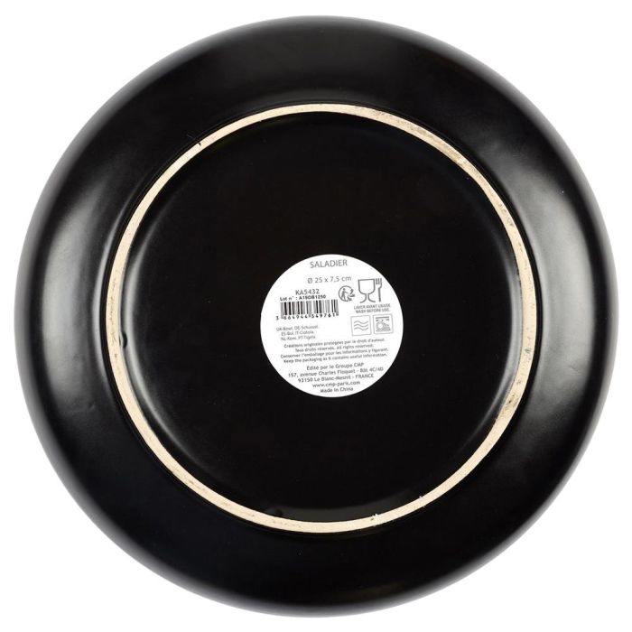 Home Deco Factory Ensaladera Vallee Outlet D.25 cm Negra con Ribete Dorado 1 Home Deco Factory Ensaladera Vallee Outlet D.25 cm Negra con Ribete Dorado 1