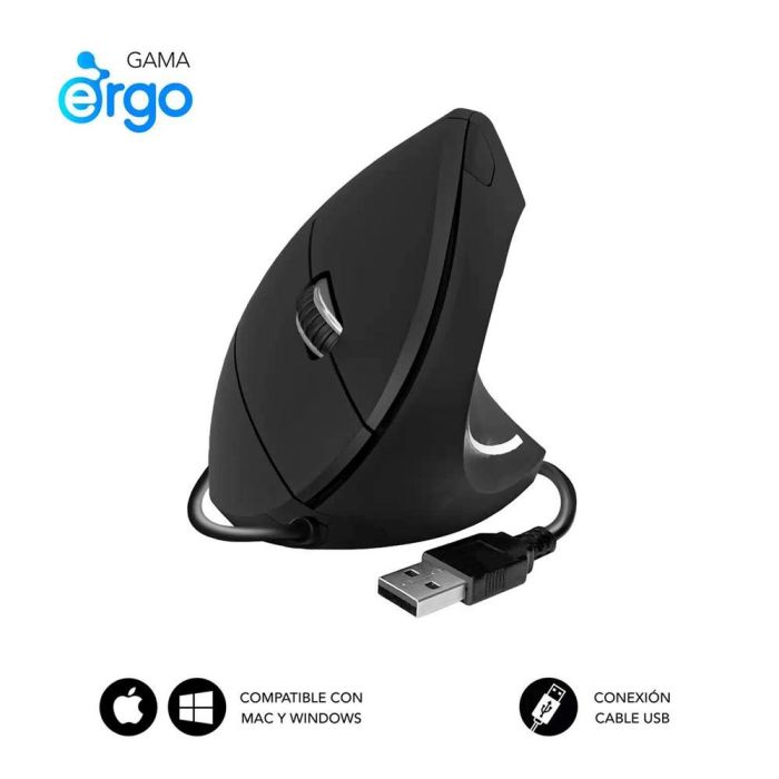 Ratón Ergonómico Óptico Subblim SUBMO-EDGVU01 Negro (1 unidad) 0 Ratón Ergonómico Óptico Subblim SUBMO-EDGVU01 Negro (1 unidad) 0